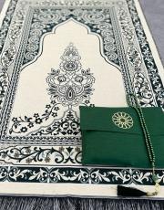 yeşil baskılı dikdörtgen çantalı  seccade 4