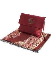 bordo baskılı dikdörtgen çantalı  seccade