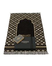 siyah isme özel şönil  seccade seti  yaldız 2025