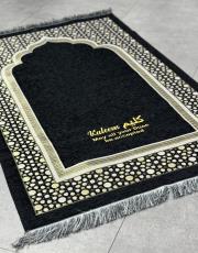 siyah isme özel  şönilseccade seti  yaldız 2029 5