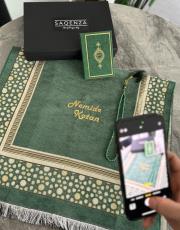 yeşil isme özel  şönilseccade seti  yaldız 2029 7