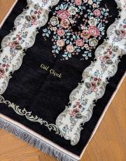 siyah isme özel şönil seccade seti  nilüfer 3